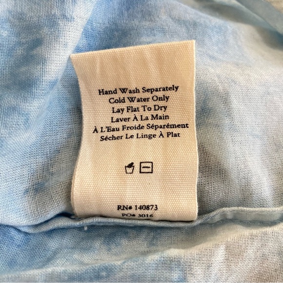 LoveShackFancy Ronda Button Down Pacific Indigo Hand Dye Embroidered Top, Size S - Picture 12 of 12